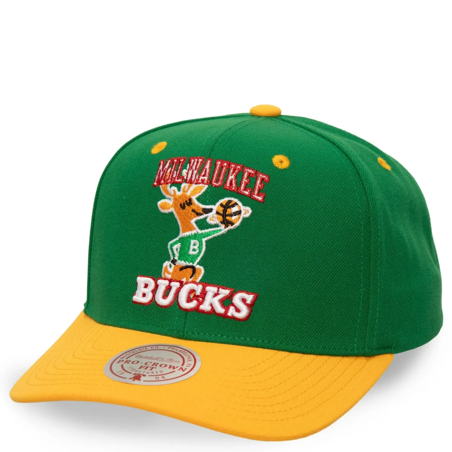 MITCHELL &amp; NESS MILWAUKEE BUCKS ALL IN PRO SNAPBACK HAT