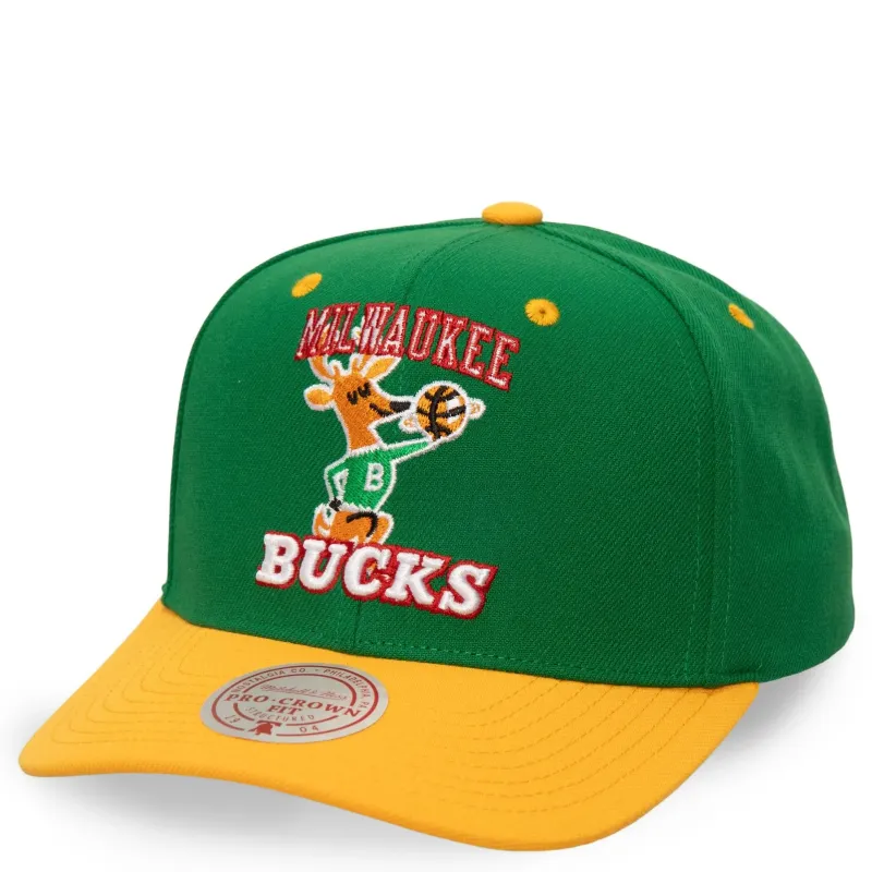 MITCHELL &amp; NESS MILWAUKEE BUCKS ALL IN PRO SNAPBACK HAT