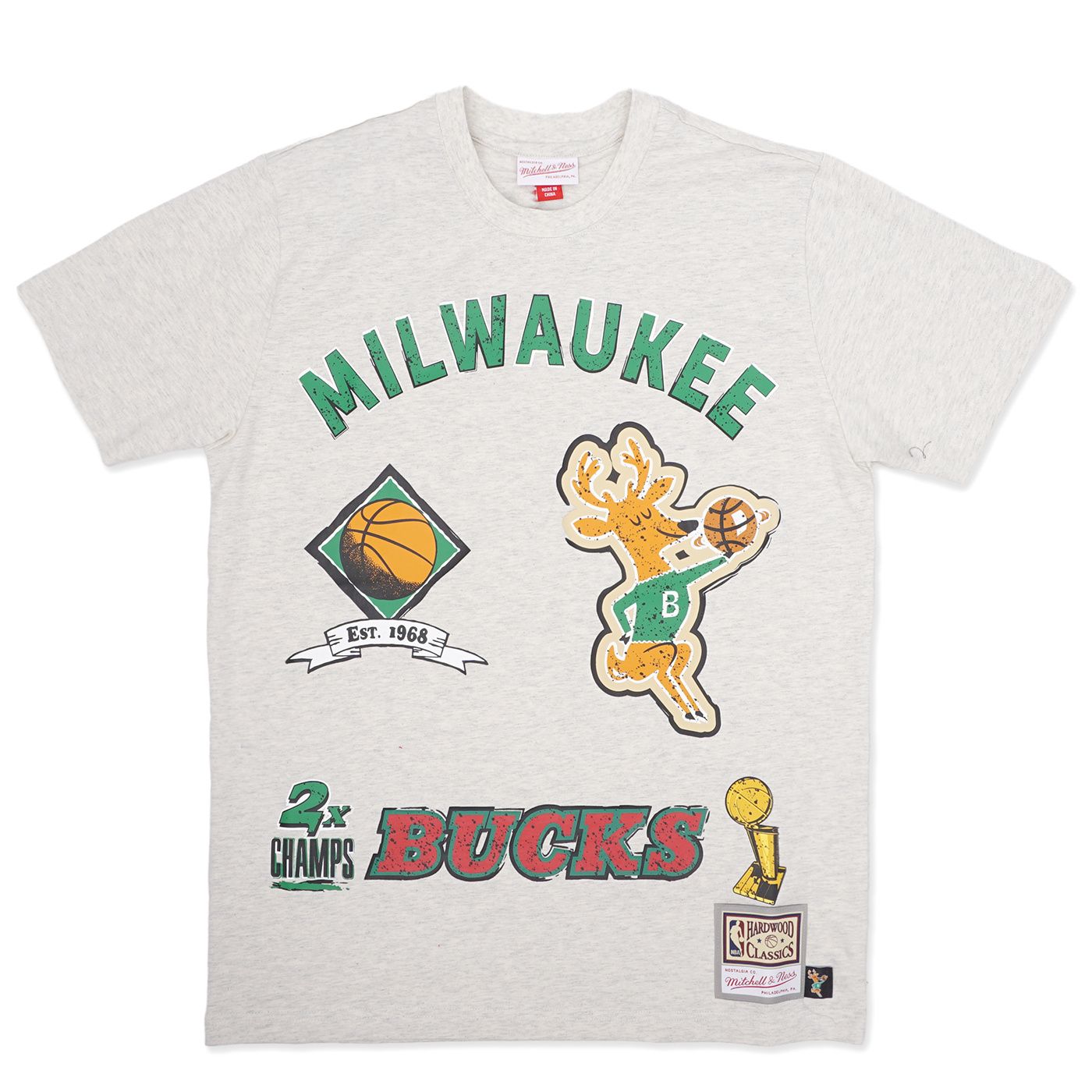 MITCHELL &amp; NESS MILWAUKEE BUCKS LEGACY DEFINED TEE 