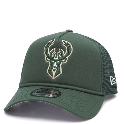 NEW ERA MILWAUKEE BUCKS TEAM COLOR A-FRAME TRUCKER 9FORTY HAT