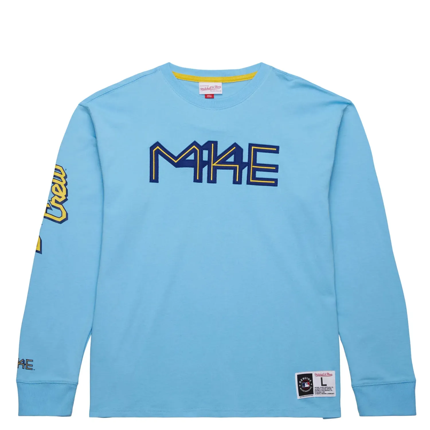 MITCHELL &amp; NESS MILWAUKEE BREWERS CITY CONNECT PREMIUM LONG SLEEVE TEE   