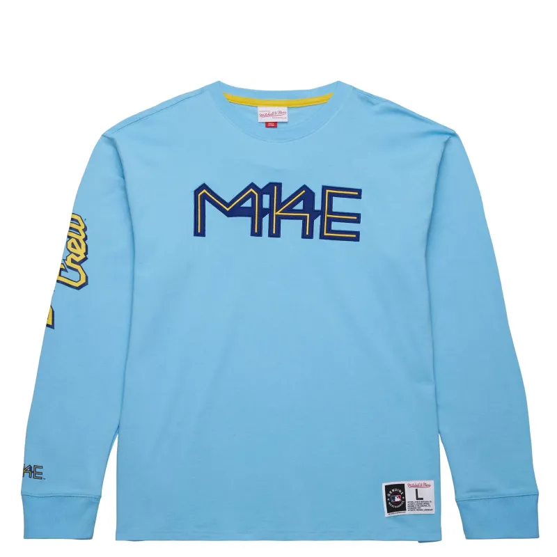 MITCHELL &amp; NESS MILWAUKEE BREWERS CITY CONNECT PREMIUM LONG SLEEVE TEE   