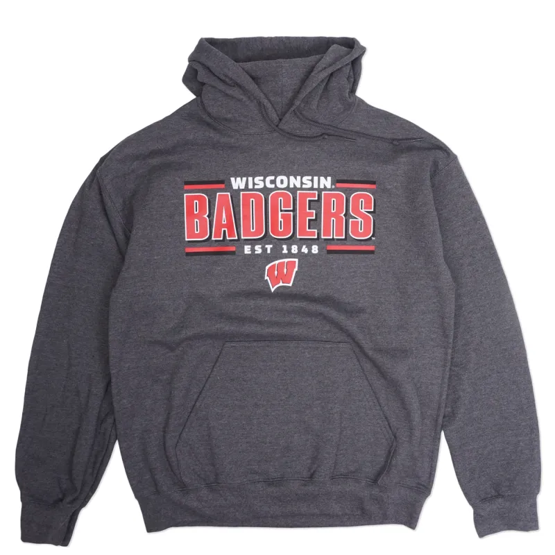 FANATICS WISCONSIN BADGERS HORIZONTAL BLOCK HOODIE 