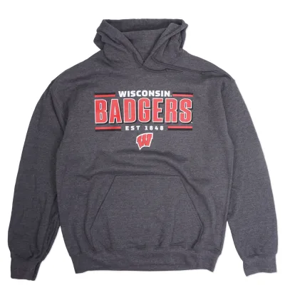 FANATICS WISCONSIN BADGERS HORIZONTAL BLOCK HOODIE 