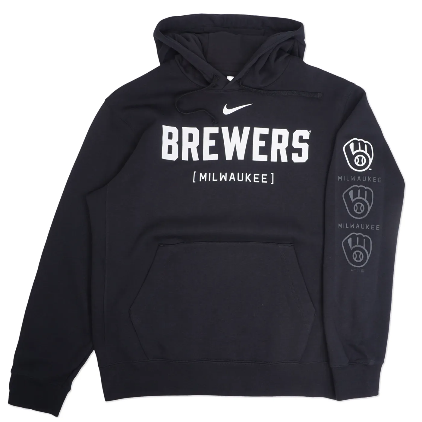 NIKE MILWAUKEE BREWERS BRACKET PULLOVER HOODIE    