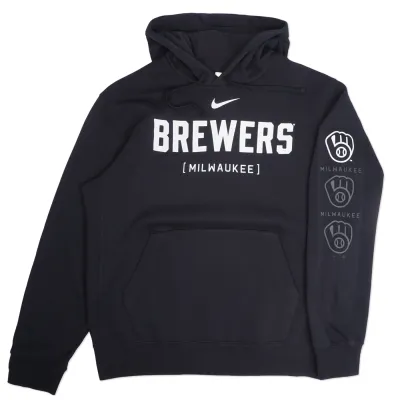 NIKE MILWAUKEE BREWERS BRACKET PULLOVER HOODIE    