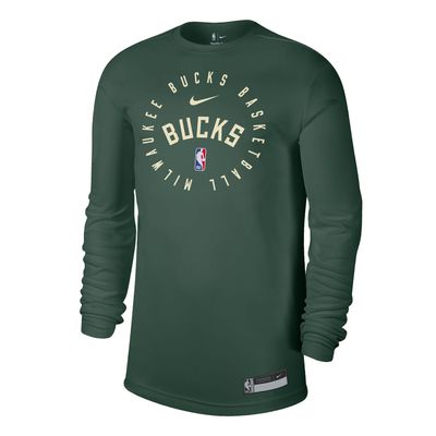 NIKE MILWAUKEE BUCKS 2024/25 PRACTICE LONG SLEEVE TEE