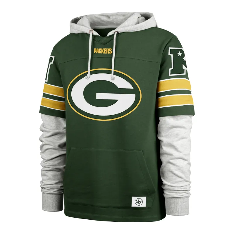 ‘47 BRAND GREEN BAY PACKERS DOUBLE HEADER BLITZ LACER HOODIE 