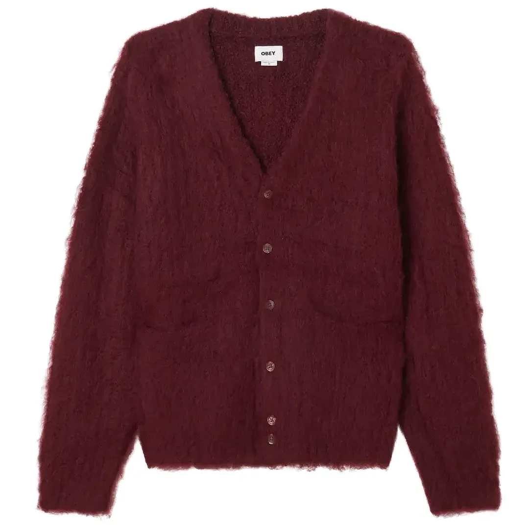 OBEY PATRON CARDIGAN SWEATER  
