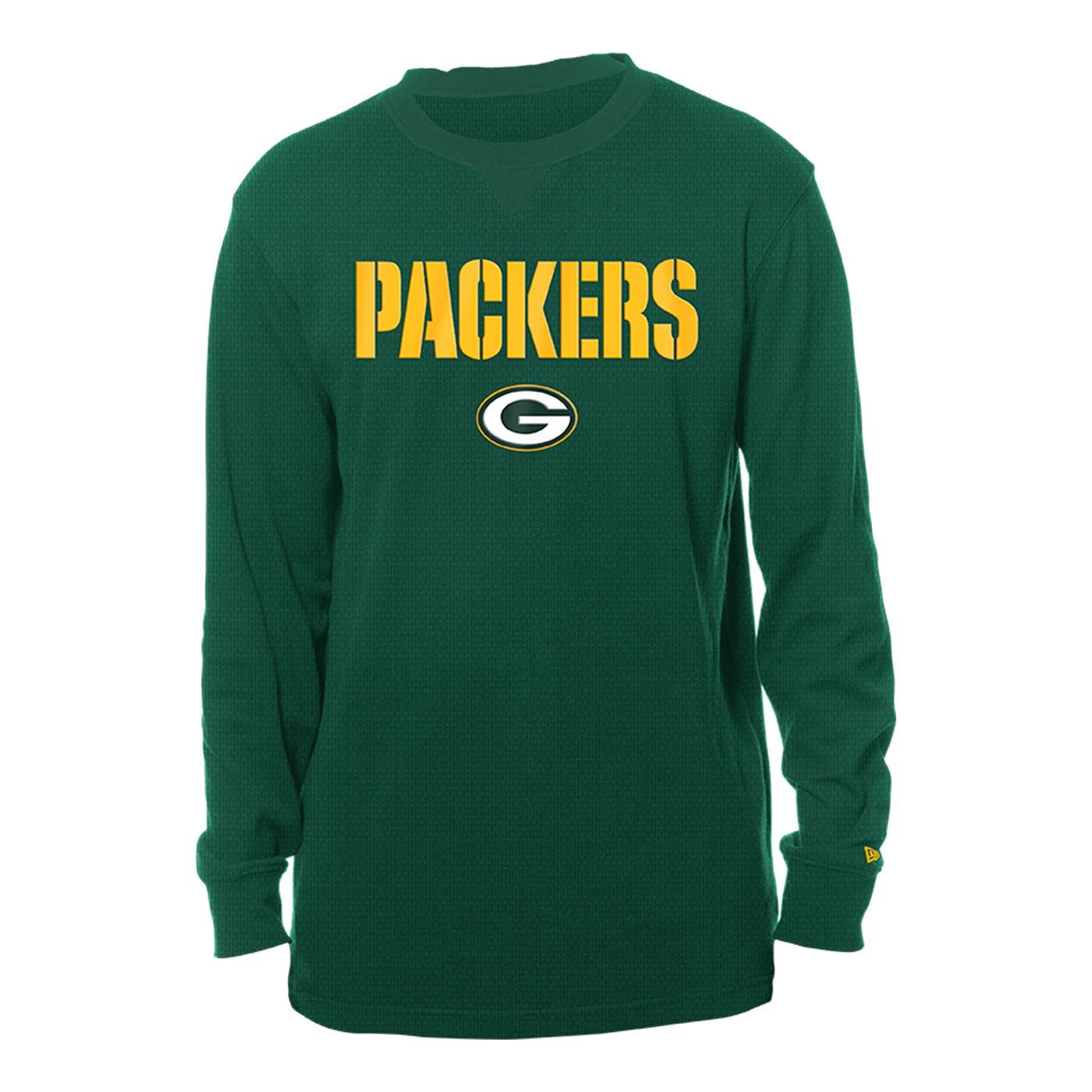 NEW ERA GREEN BAY PACKERS LONG SLEEVE WAFFLE KNIT THERMAL SHIRT 