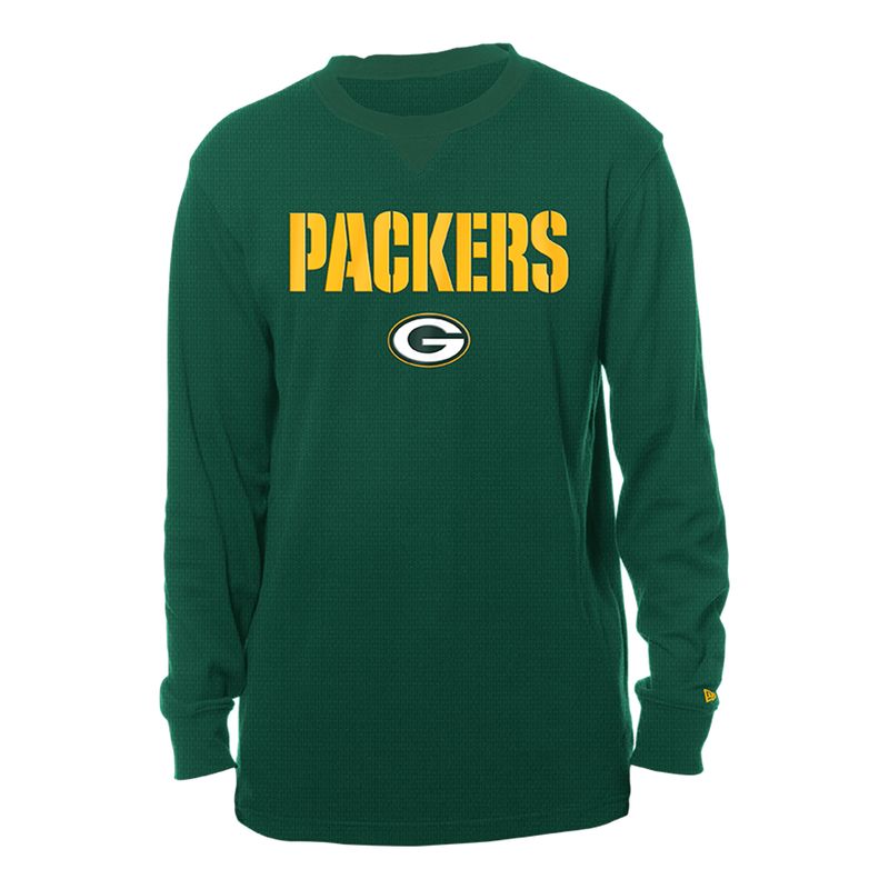 NEW ERA GREEN BAY PACKERS LONG SLEEVE WAFFLE KNIT THERMAL SHIRT 