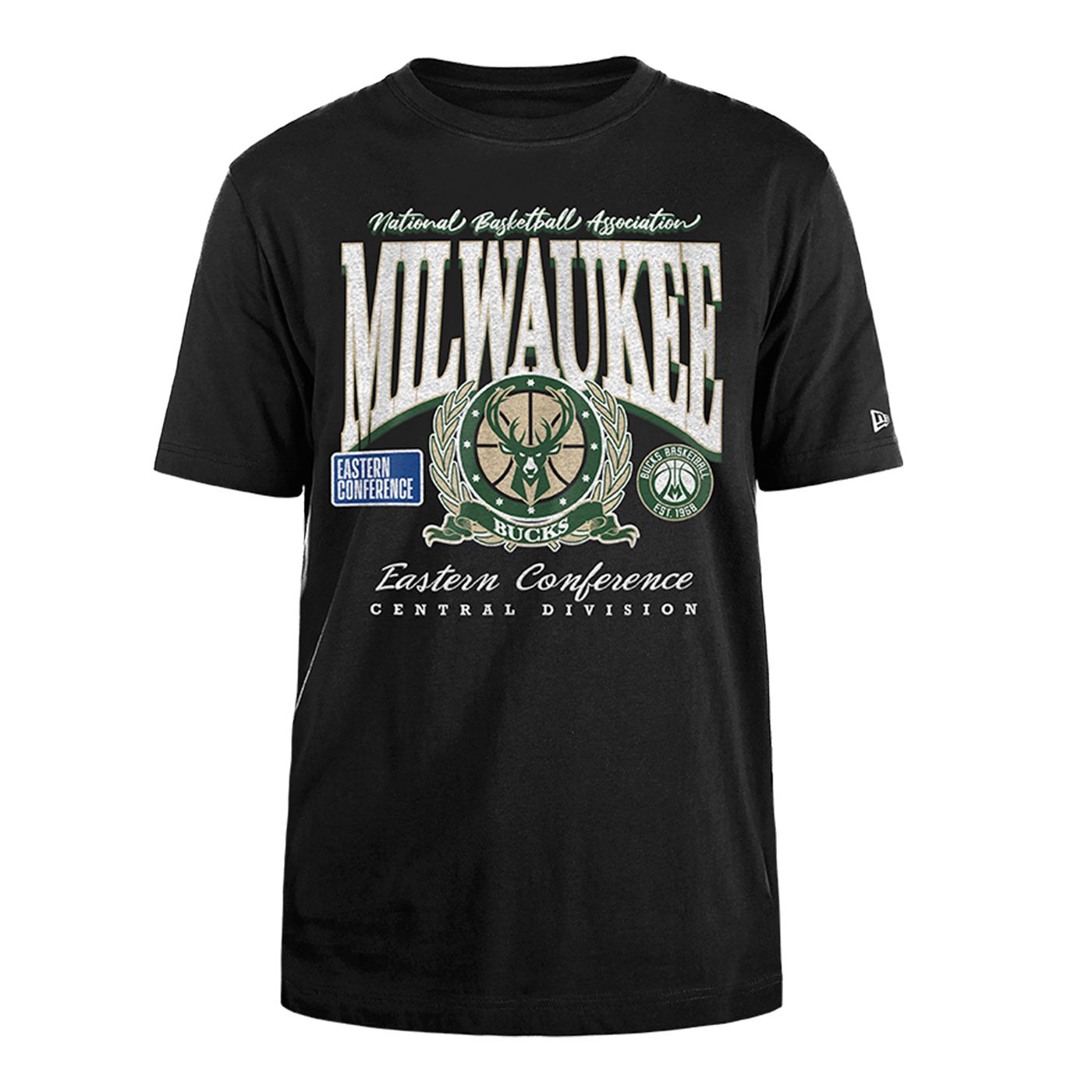 NEW ERA MILWAUKEE BUCKS WORDMARK CREST OVERSIZED TEE    