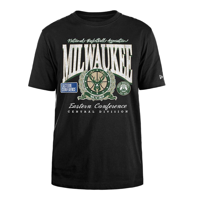 NEW ERA MILWAUKEE BUCKS WORDMARK CREST OVERSIZED TEE   