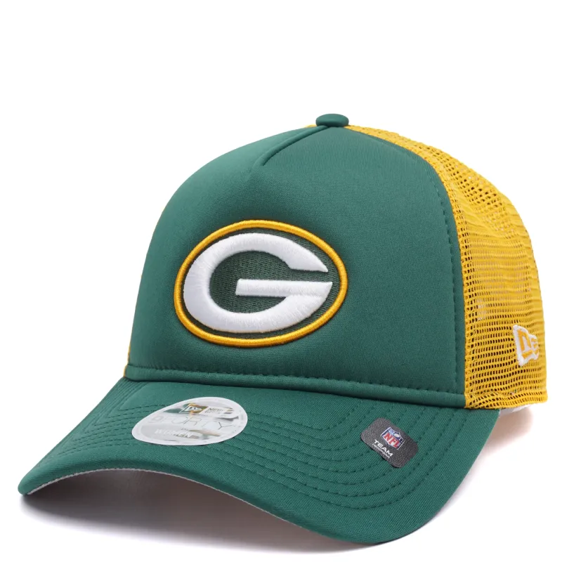 NEW ERA GREEN BAY PACKERS WOMEN&#39;S BASIC 9FORTY A-FRAME FOAM TRUCKER SNAPBACK HAT