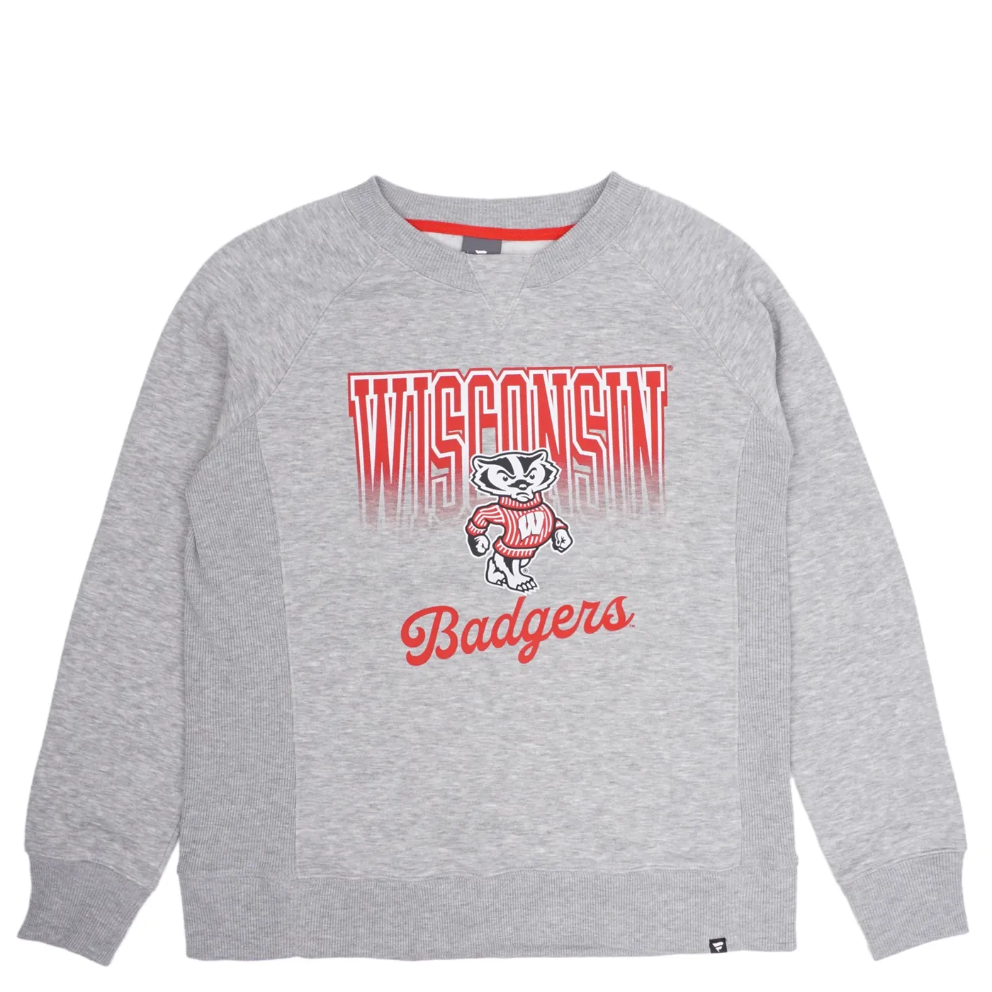 FANATICS WISCONSIN BADGERS WOMEN&#39;S HIT HARD CREWNECK SWEATSHIRT   