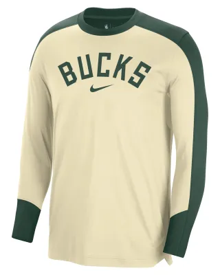 NIKE MILWAUKEE BUCKS PREGAME LONG SLEEVE SHOOTING SHIRT  