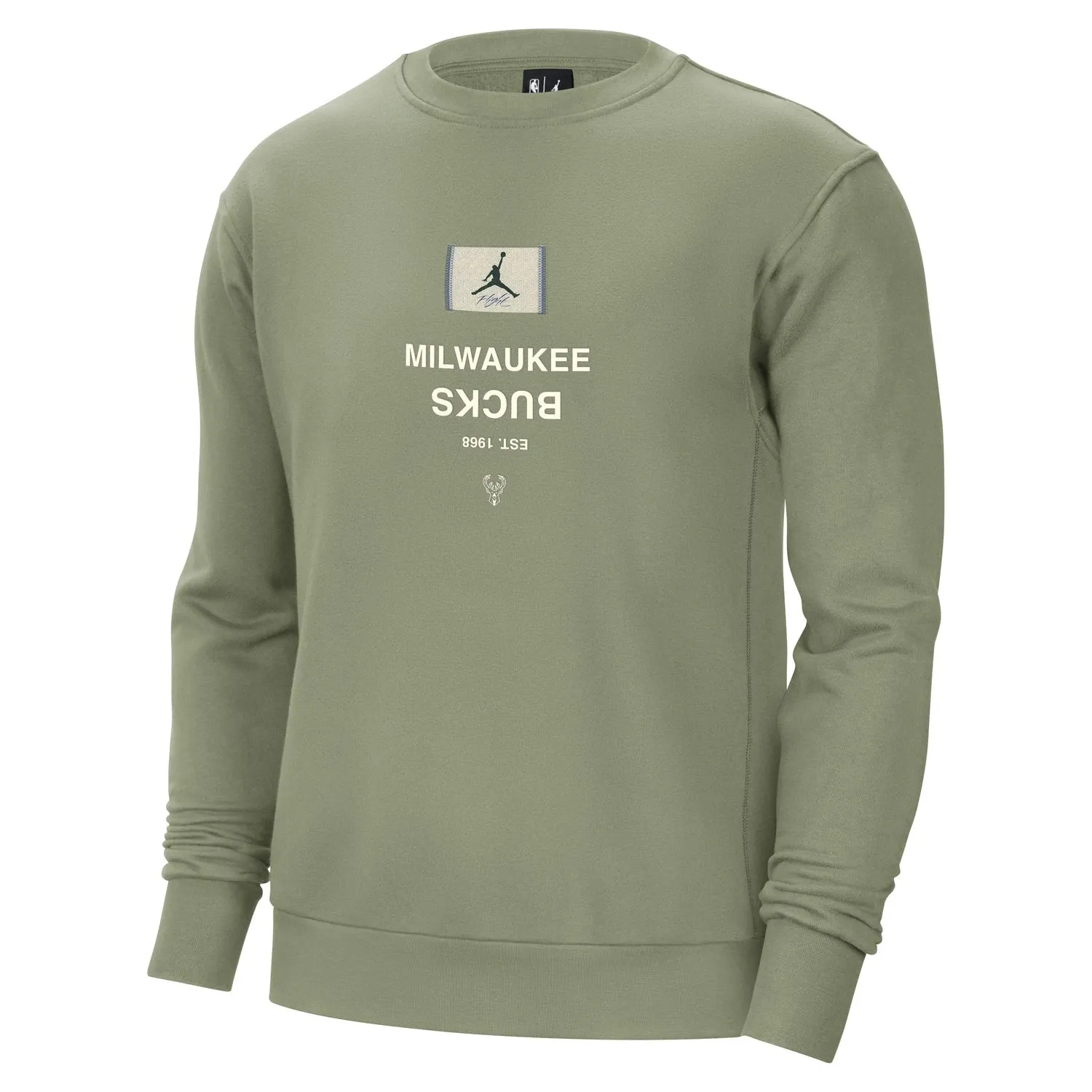 NIKE MILWAUKEE BUCKS JORDAN COURTSIDE STATEMENT CREWNECK SWEATSHIRT     