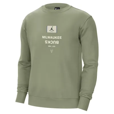 NIKE MILWAUKEE BUCKS JORDAN COURTSIDE STATEMENT CREWNECK SWEATSHIRT     