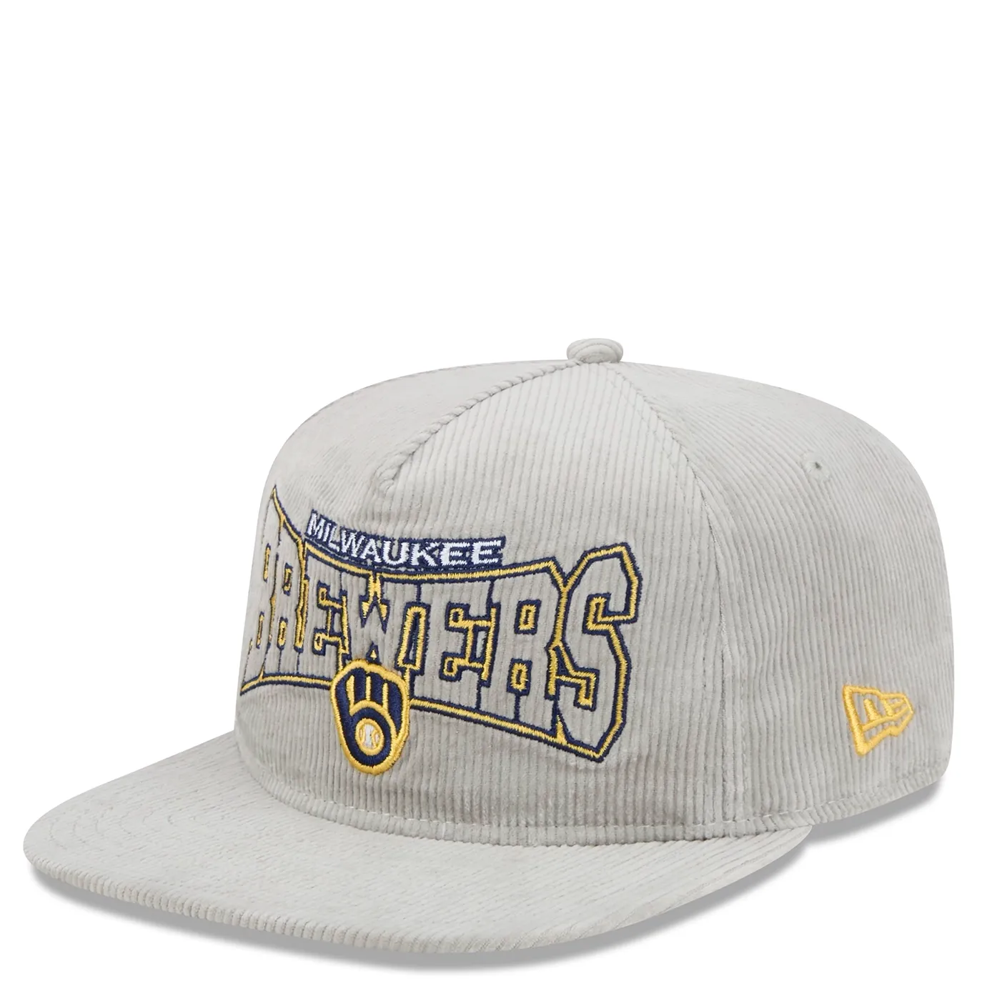 NEW ERA MILWAUKEE BREWERS CORD GOLFER SNAPBACK HAT