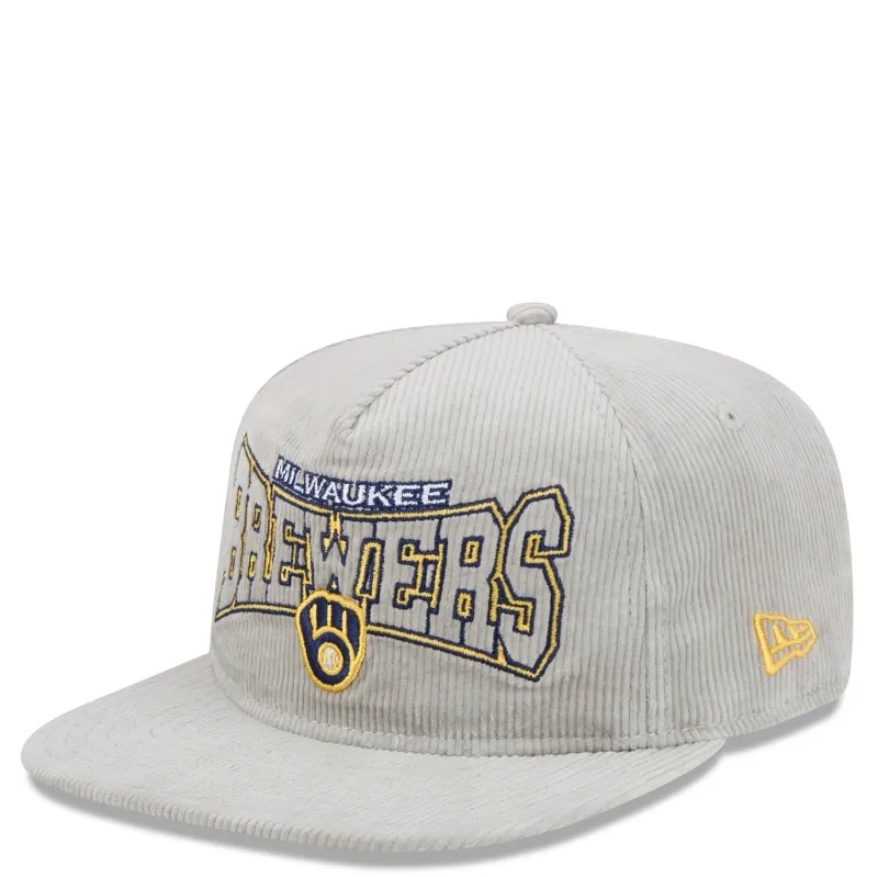 NEW ERA MILWAUKEE BREWERS CORD GOLFER SNAPBACK HAT
