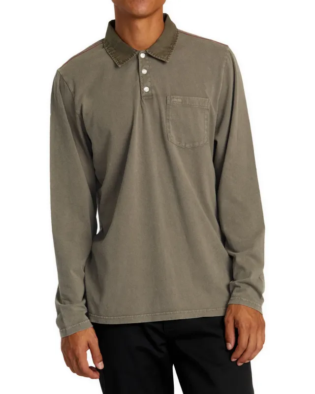 RVCA PTC POLO II LONG SLEEVE SHIRT