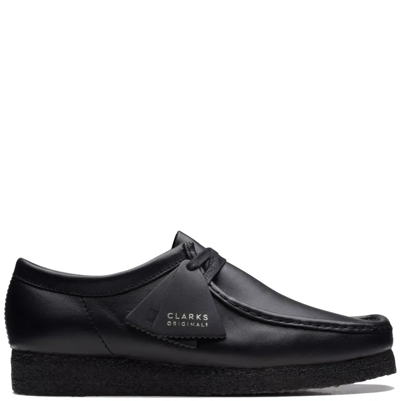 Clarks Wallabee Shoes - Black Leather