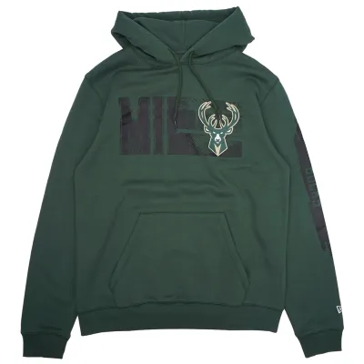 NEW ERA MILWAUKEE BUCKS MIL PULLOVER HOODIE