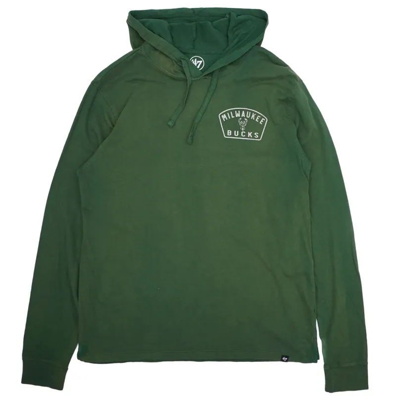 &#39;47 BRAND MILWAUKEE BUCKS DUSTED OVERHAND RIVER JERSEY HOODIE