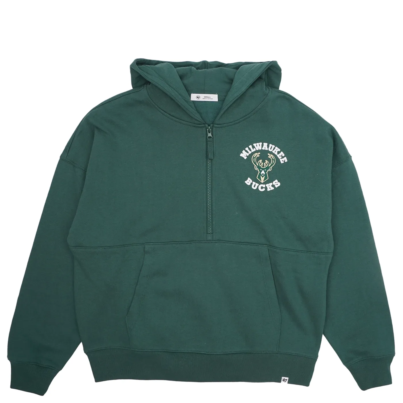 &#39;47 BRAND MILWAUKEE BUCKS WOMEN&#39;S FADE AWAY PIPPA 1/4-ZIP HOODIE