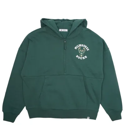&#39;47 BRAND MILWAUKEE BUCKS WOMEN&#39;S FADE AWAY PIPPA 1/4-ZIP HOODIE