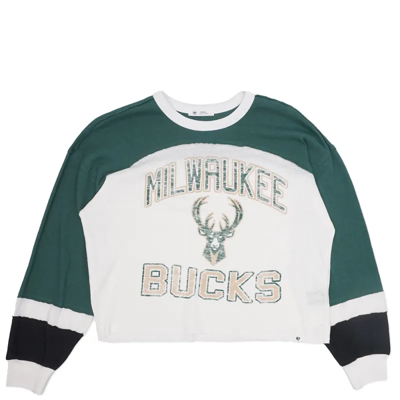&#39;47 BRAND MILWAUKEE BUCKS WOMEN&#39;S CURVE TONI LONG SLEEVE TEE  