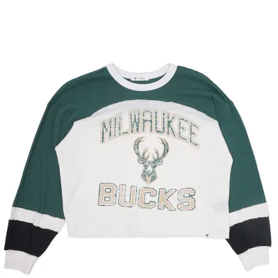&#39;47 BRAND MILWAUKEE BUCKS WOMEN&#39;S CURVE TONI LONG SLEEVE TEE  