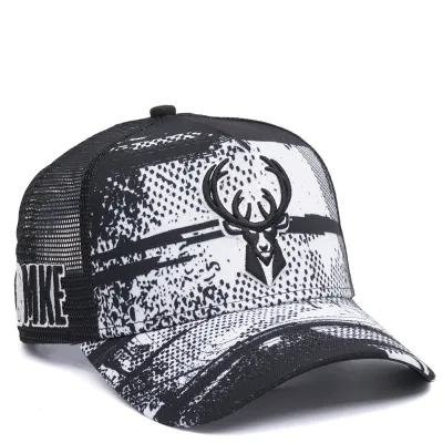 NEW ERA MILWAUKEE BUCKS TIP OFF &#39;24 9FORTY A-FRAME TRUCKER HAT