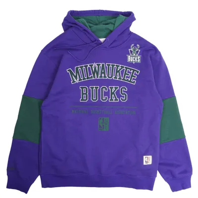 MITCHELL &amp; NESS MILWAUKEE BUCKS RETRO VINTAGE LOGO HOODIE