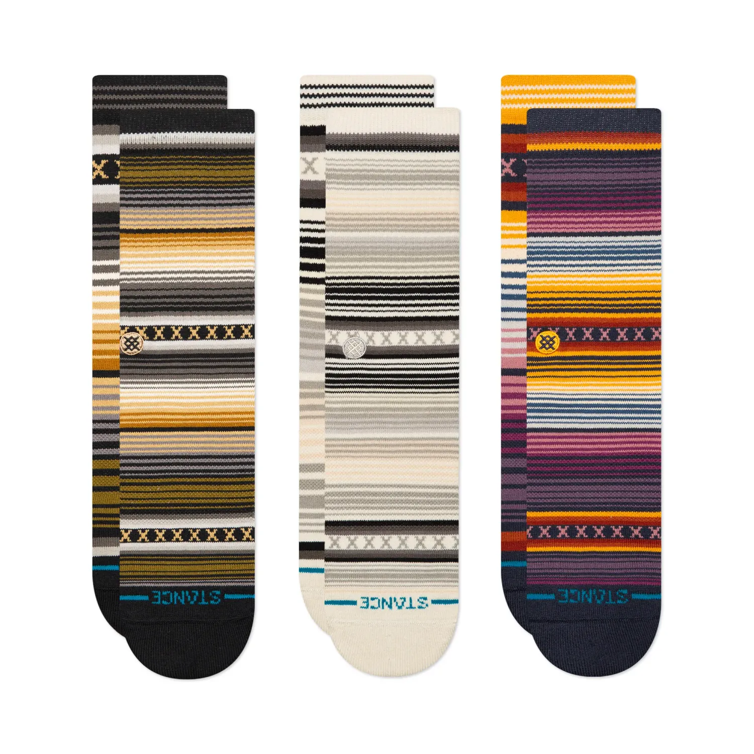 STANCE CURREN 3-PACK CREW SOCKS 