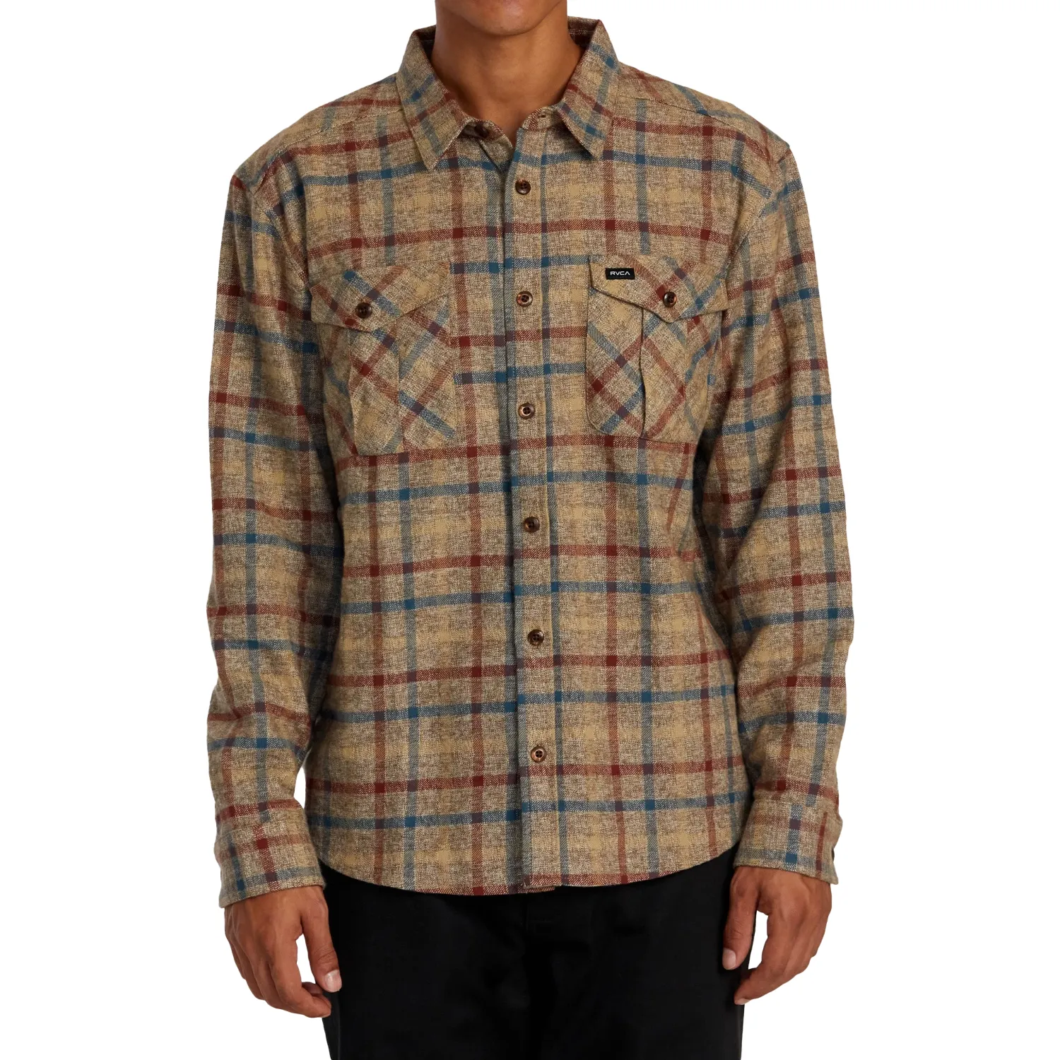 RVCA HUGHES FLANNEL LONG SLEEVE SHIRT  