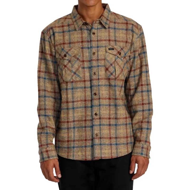 RVCA HUGHES FLANNEL LONG SLEEVE SHIRT  