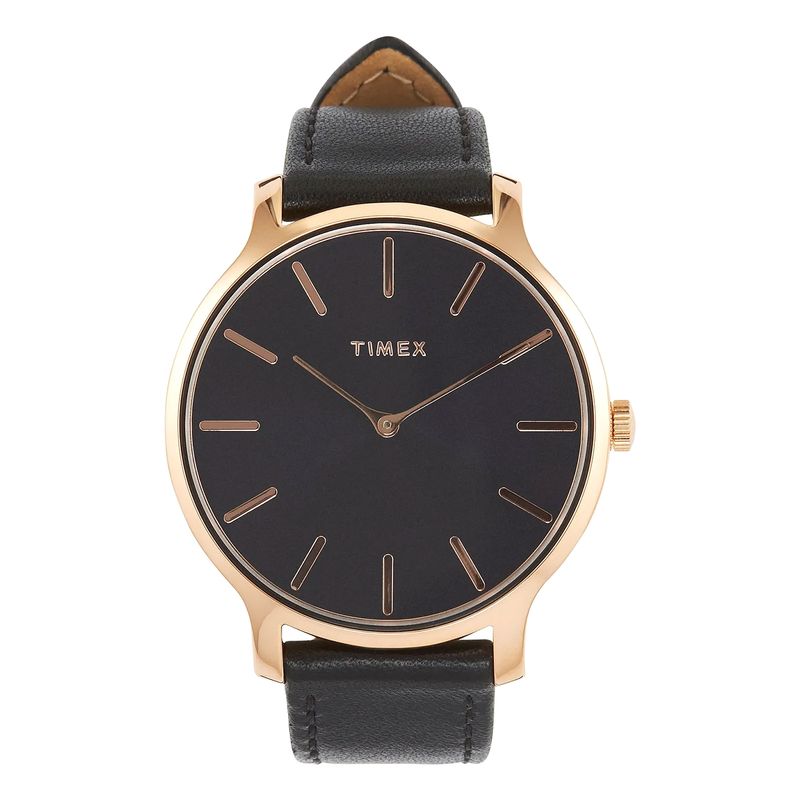 TIMEX TRANSCEND 38MM LEATHER STRAP WATCH