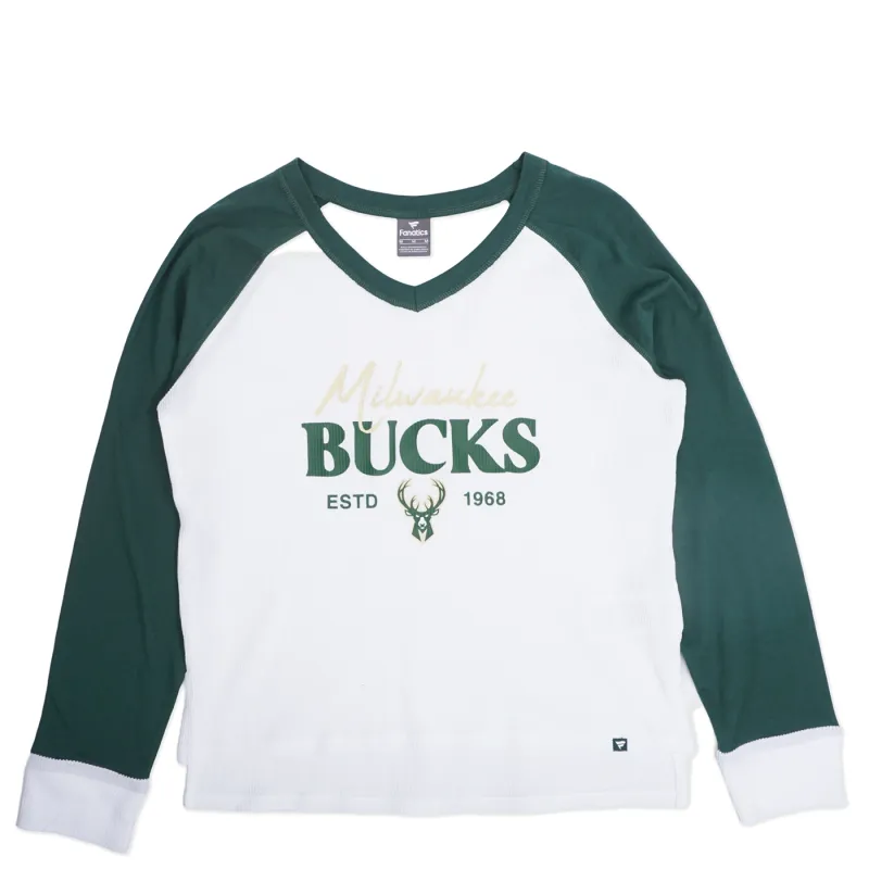 FANATICS MILWAUKEE BUCKS WOMEN&#39;S OPEN LANE LONG SLEEVE 
