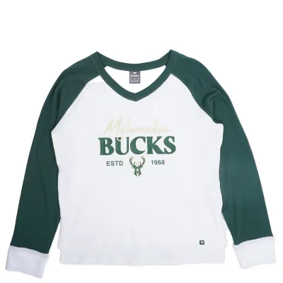FANATICS MILWAUKEE BUCKS WOMEN&#39;S OPEN LANE LONG SLEEVE 