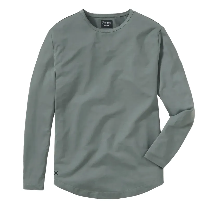 CUTS AO CURVE HEM LONG SLEEVE TEE   