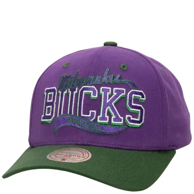 MITCHELL &amp; NESS MILWAUKEE BUCKS BLOCK SWEEP PRO SNAPBACK HAT