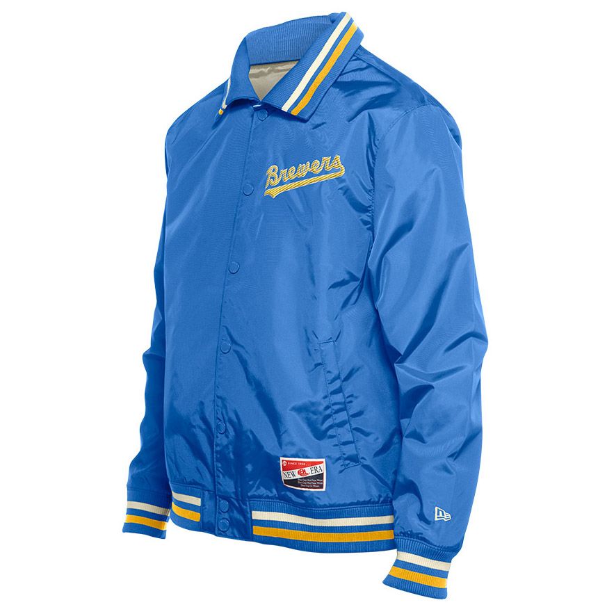 NEW ERA BREWERS VINTAGE NYLON SNAP JACKET