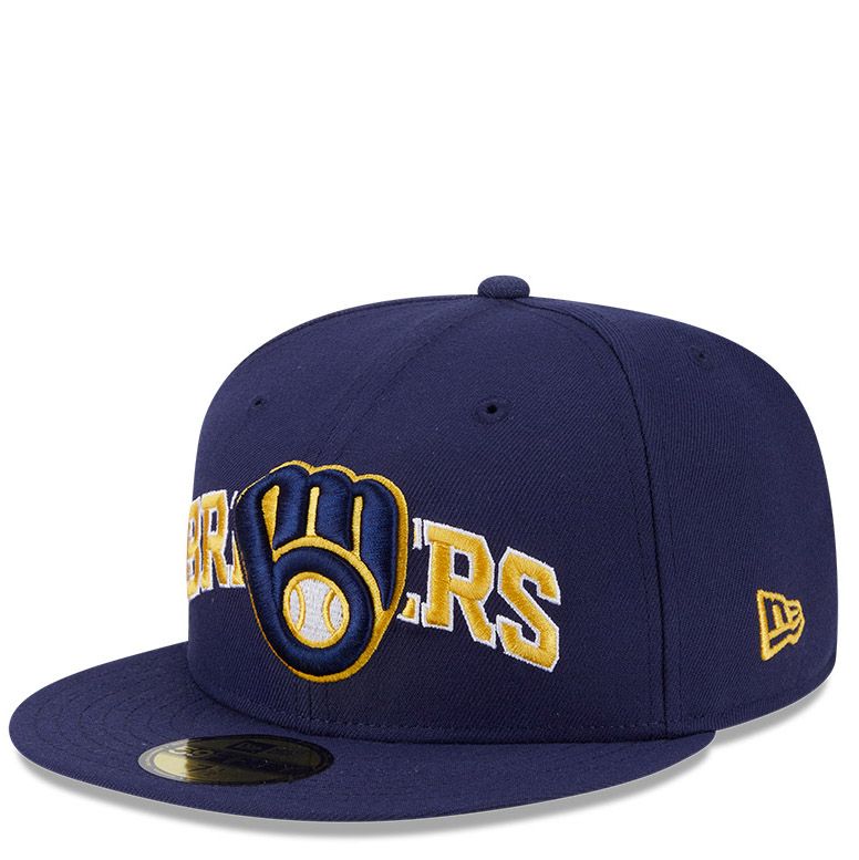 NEW ERA MILWAUKEE BREWERS OVERLAP 59FIFTY FITTED HAT