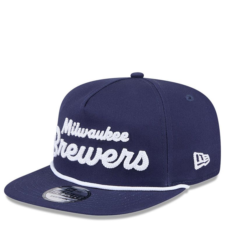 NEW ERA MILWAUKEE BREWERS TEAM TEXT GOLFER SNAPBACK HAT