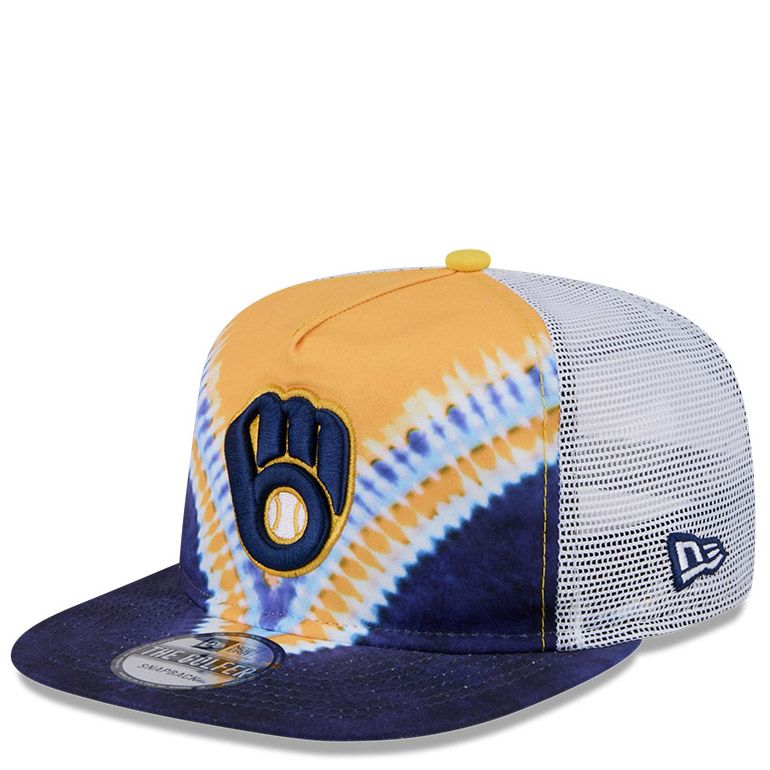 NEW ERA MILWAUKEE BREWERS TIE DYE GOLFER SNAPBACK HAT