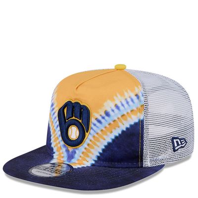 NEW ERA MILWAUKEE BREWERS TIE DYE GOLFER SNAPBACK HAT