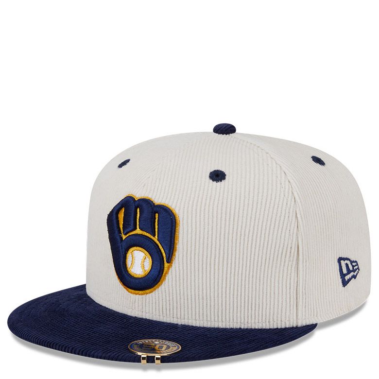 NEW ERA MILWAUKEE BREWERS 2-TONE CORDUROY 59FIFTY FITTED HAT