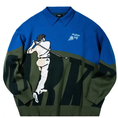 MARKET X MALBON GOLF RUGBY KNIT POLO SHIRT 