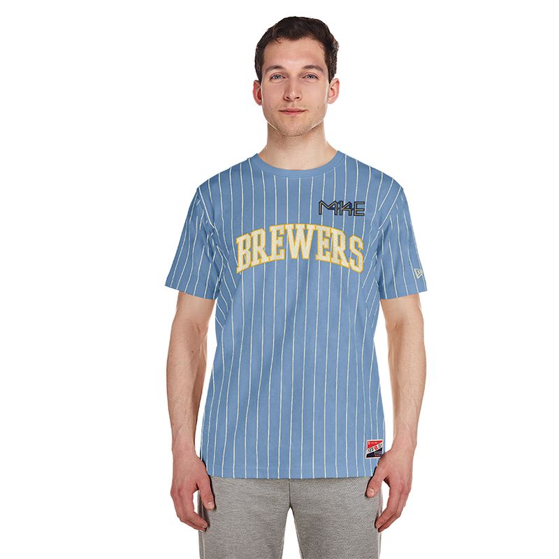 NEW ERA MILWAUKEE BREWERS PINSTRIPE CITY CONNECT TEE  